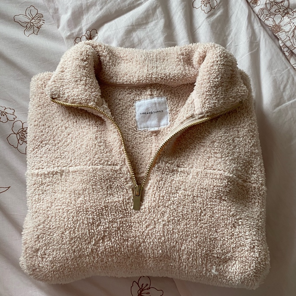 SOLD Blush Pink Fleece Quarter Zip